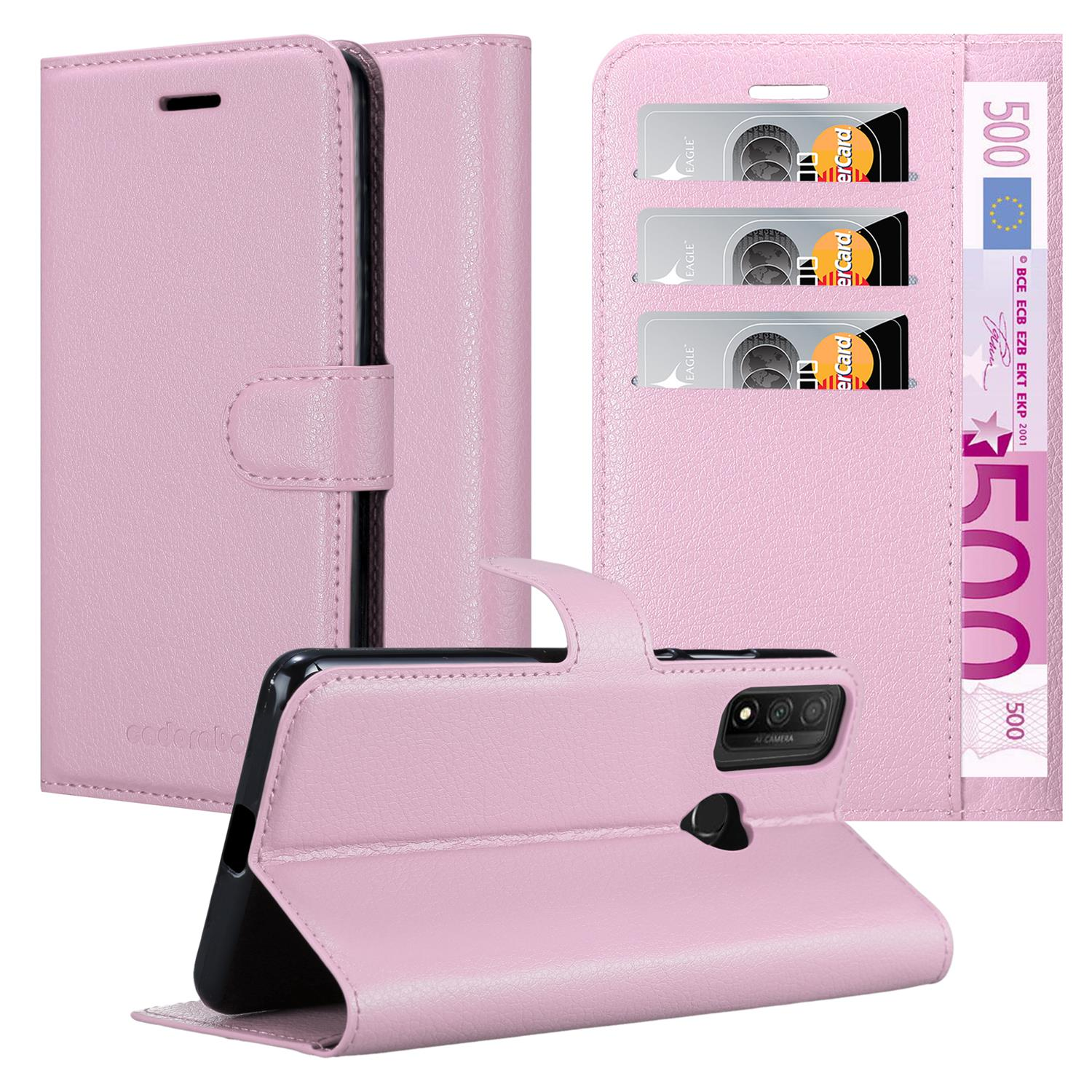 CADORABO Book Hülle Bookcover, SMART Huawei, Standfunktion, ROSA LOTUS 2020, P