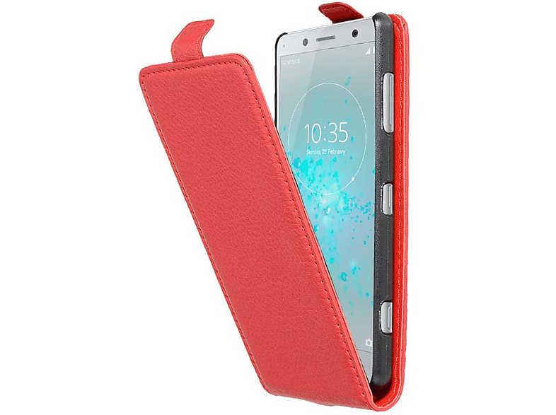 COMPACT, XZ2 INFERNO ROT Flip Style, Xperia Cover, CADORABO Sony, im Flip Schutzhülle