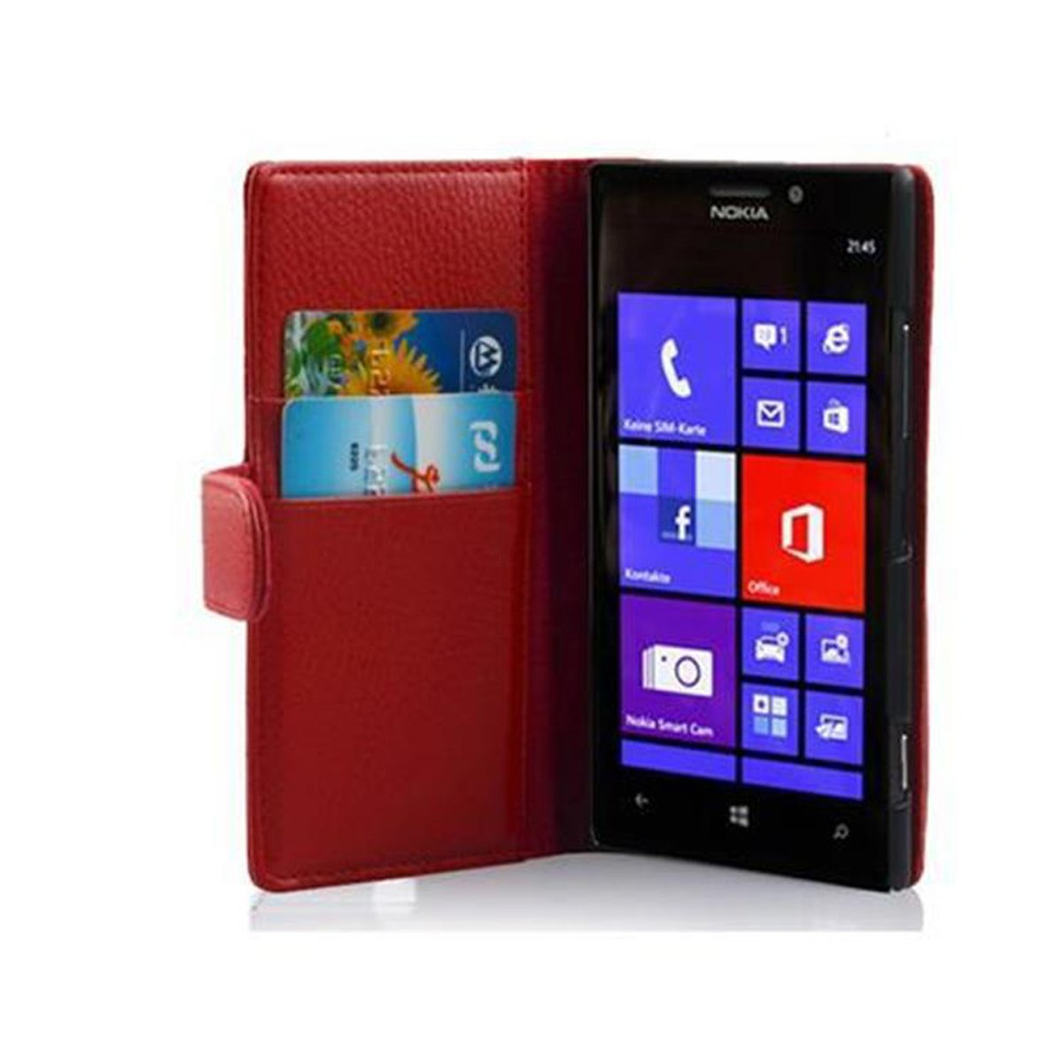 Nokia, Struktur, Lumia CADORABO Book Hülle mit Bookcover, ROT 925, INFERNO
