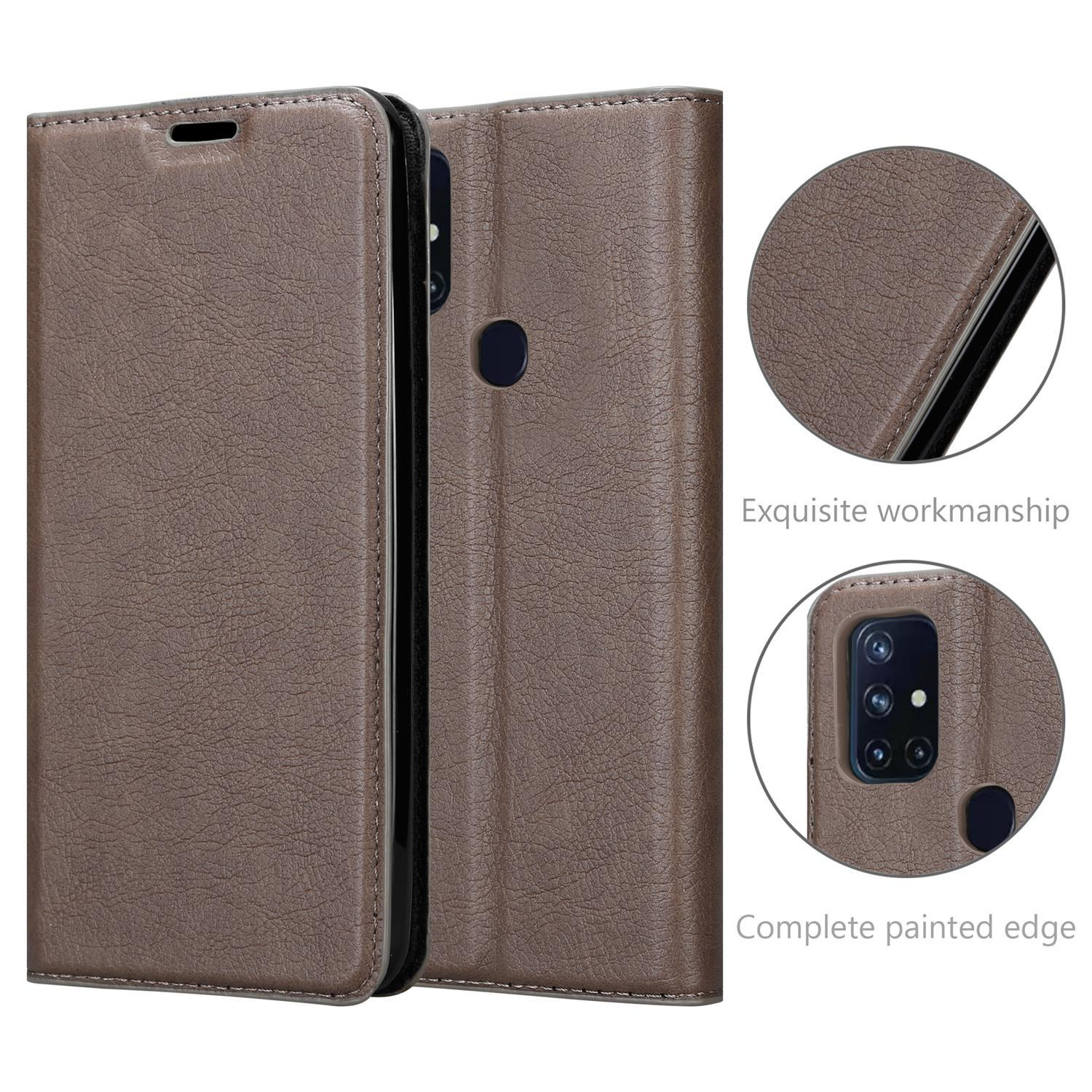 CADORABO Book N100, Hülle OnePlus, Bookcover, KAFFEE BRAUN Invisible Nord Magnet