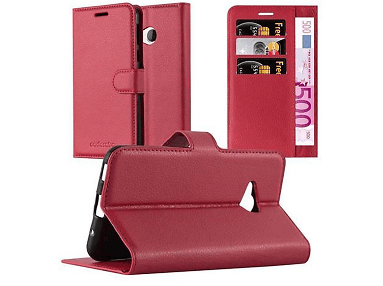 KARMIN U Standfunktion, Book CADORABO Hülle HTC, Bookcover, ROT PLAY,