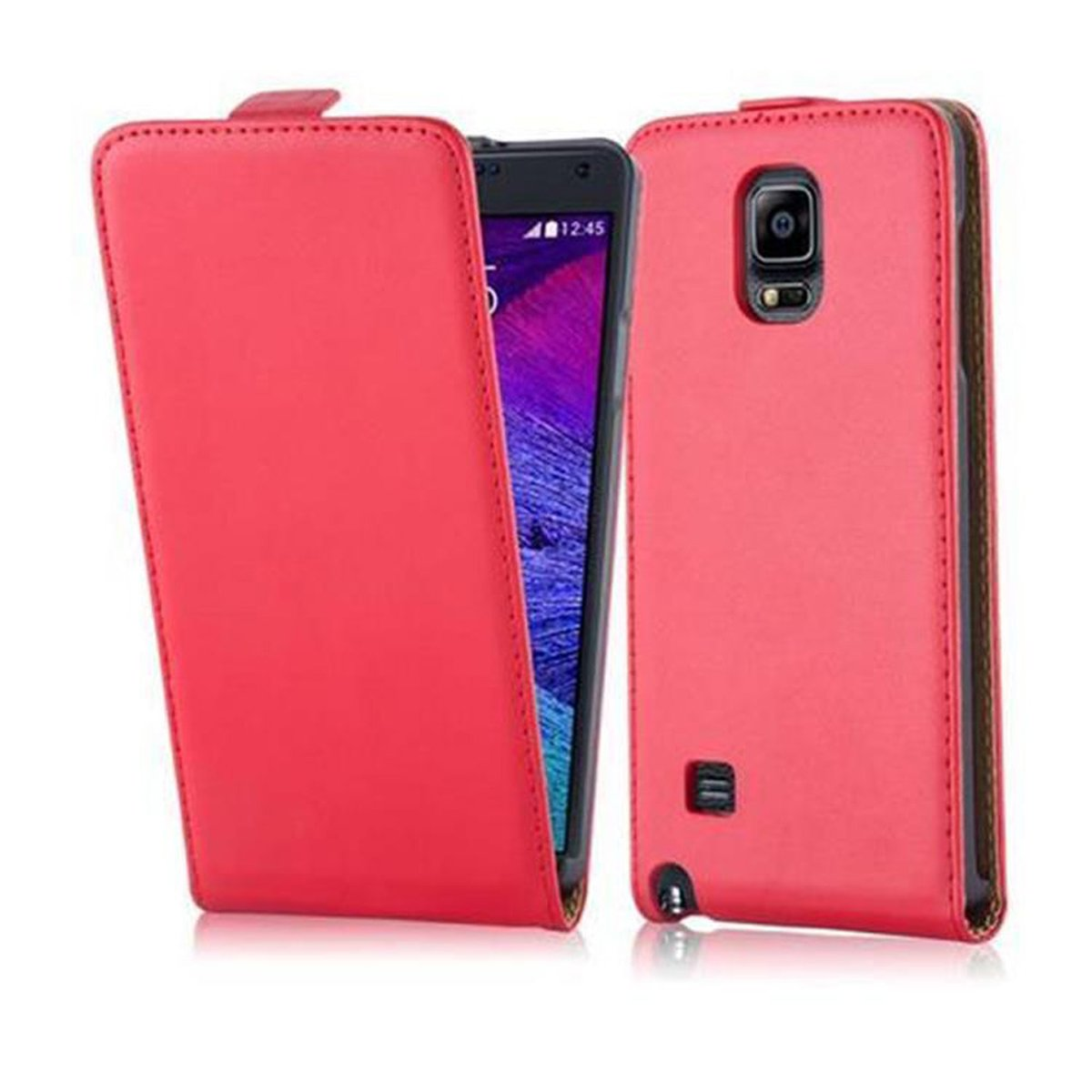 CADORABO Handyhülle Galaxy 4, Flip Flip im Cover, Samsung, NOTE Style, ROT CHILI