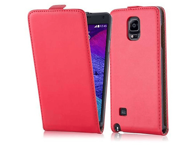 CADORABO Handyhülle im Flip Style, Flip Cover, Samsung, Galaxy NOTE 4, CHILI ROT