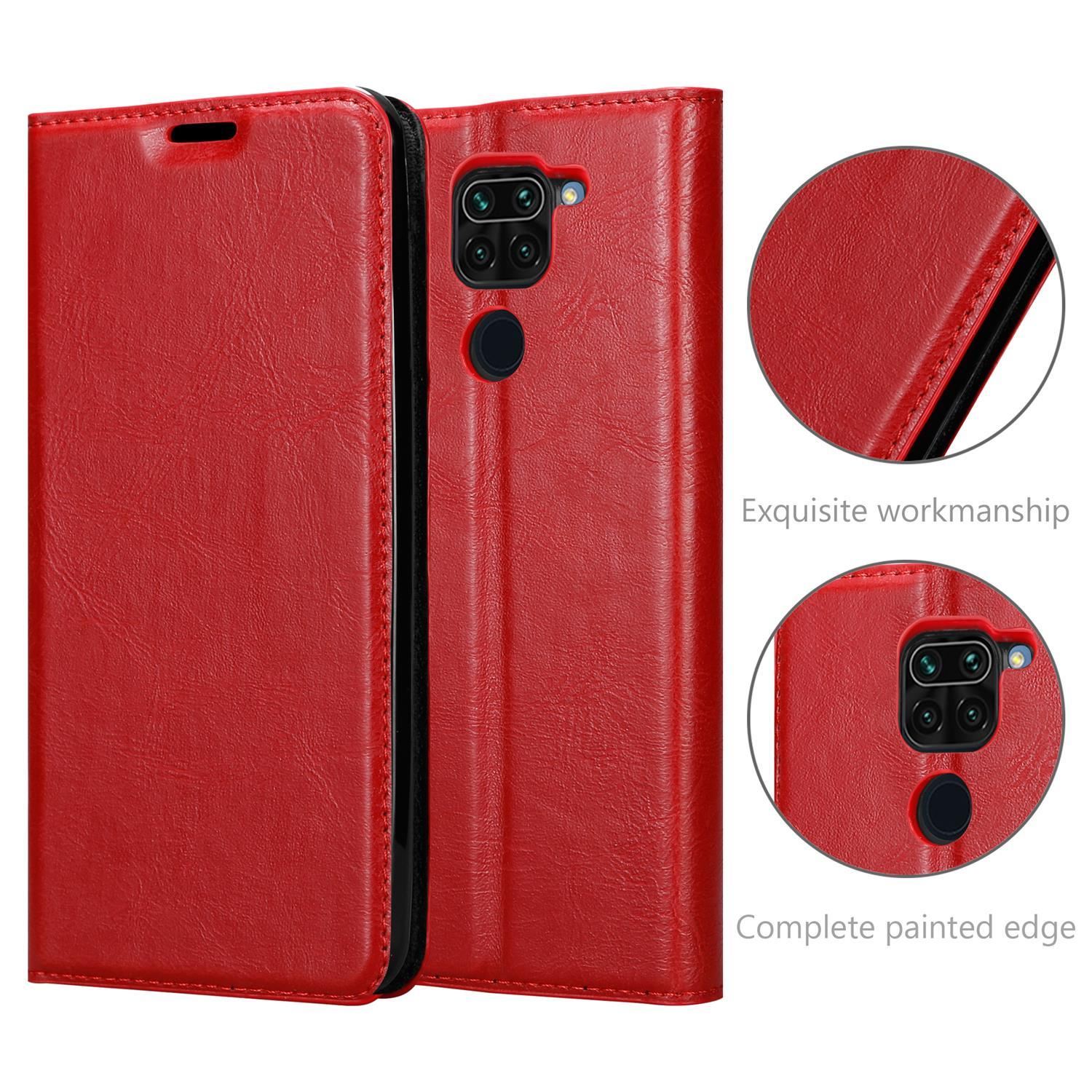 CADORABO NOTE ROT Xiaomi, Book Hülle Bookcover, Invisible 9, APFEL Magnet, RedMi