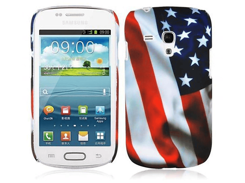 CADORABO Hülle Hard Case MINI, Galaxy Backcover, S3 AND trendigen Design, STRIPES Schutzhülle STARS Samsung, im