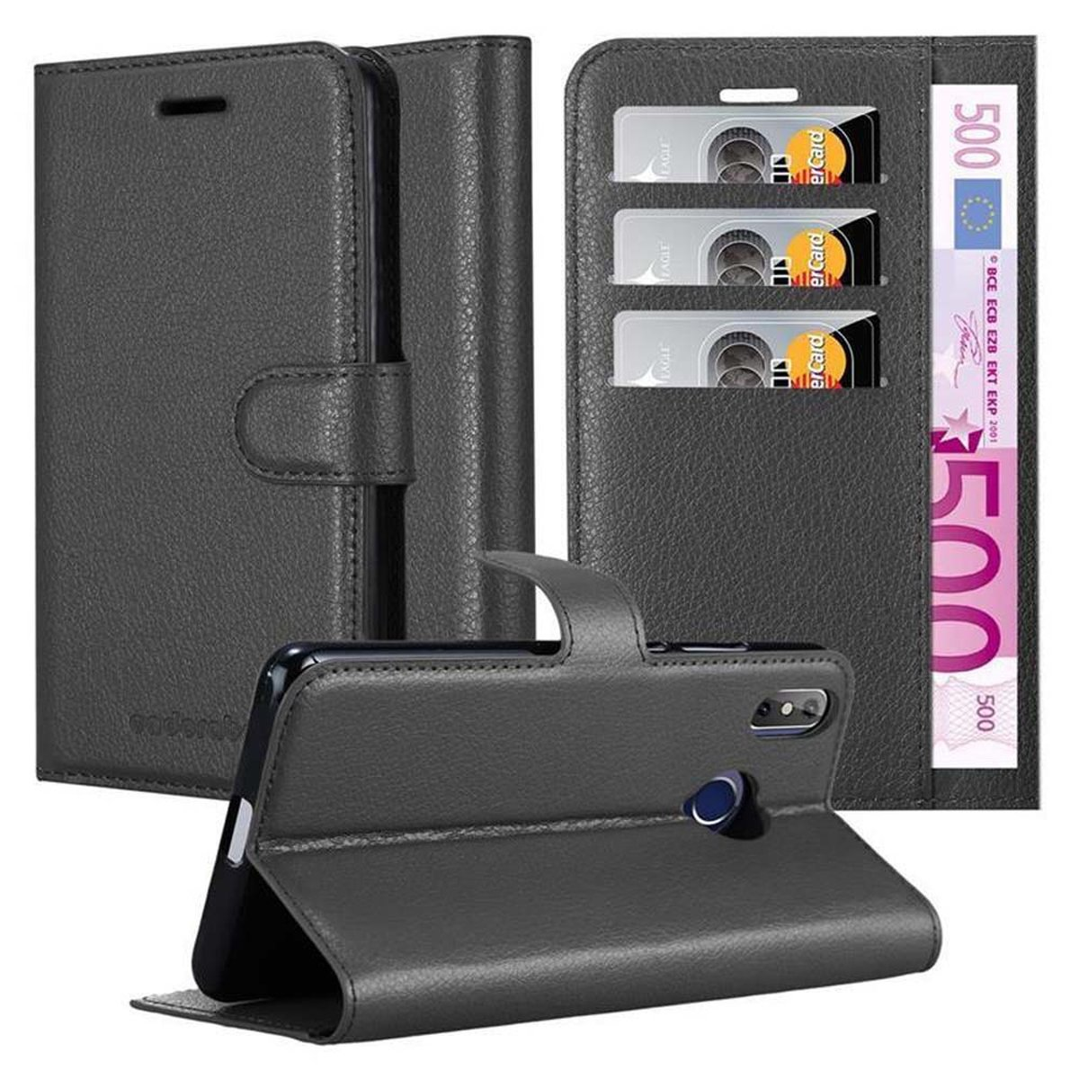 Hülle Standfunktion, J3 PHANTOM Book PRO, SCHWARZ Bookcover, Cubot, CADORABO