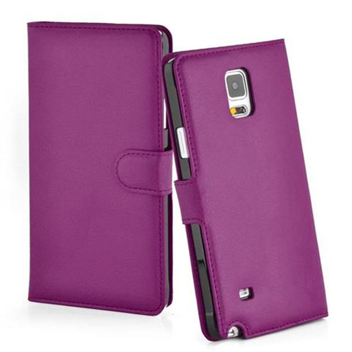 Samsung, Book Bookcover, Hülle Standfunktion, VIOLETT Galaxy NOTE 4, MANGAN CADORABO