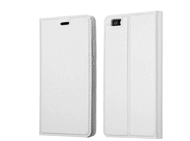 CADORABO CLASSY Style, LITE Classy Huawei, P8 Book Bookcover, Handyhülle SILBER 2015,