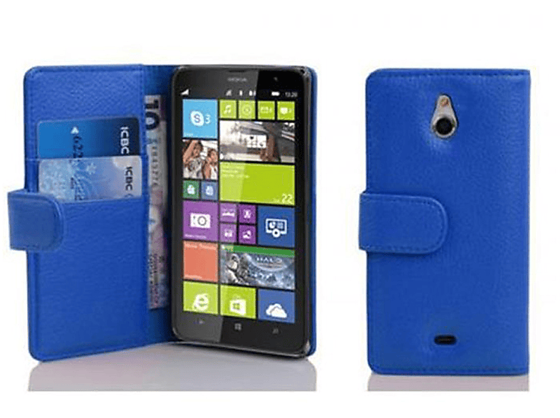 BLAU KÖNIGS Nokia, Hülle CADORABO mit 1320, Struktur, Book Bookcover, Lumia