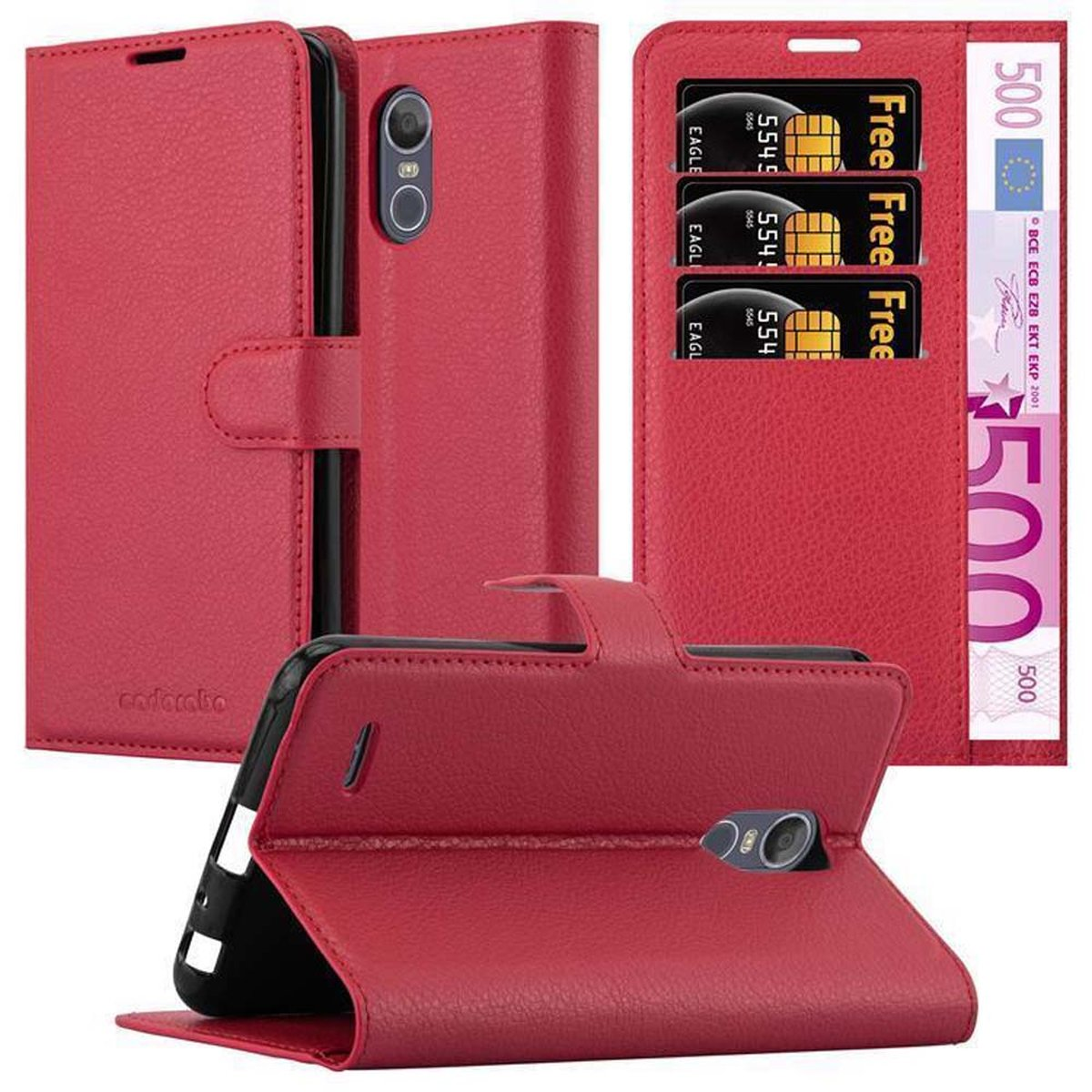 CADORABO Book 3, Hülle Standfunktion, Bookcover, STYLUS KARMIN LG, ROT
