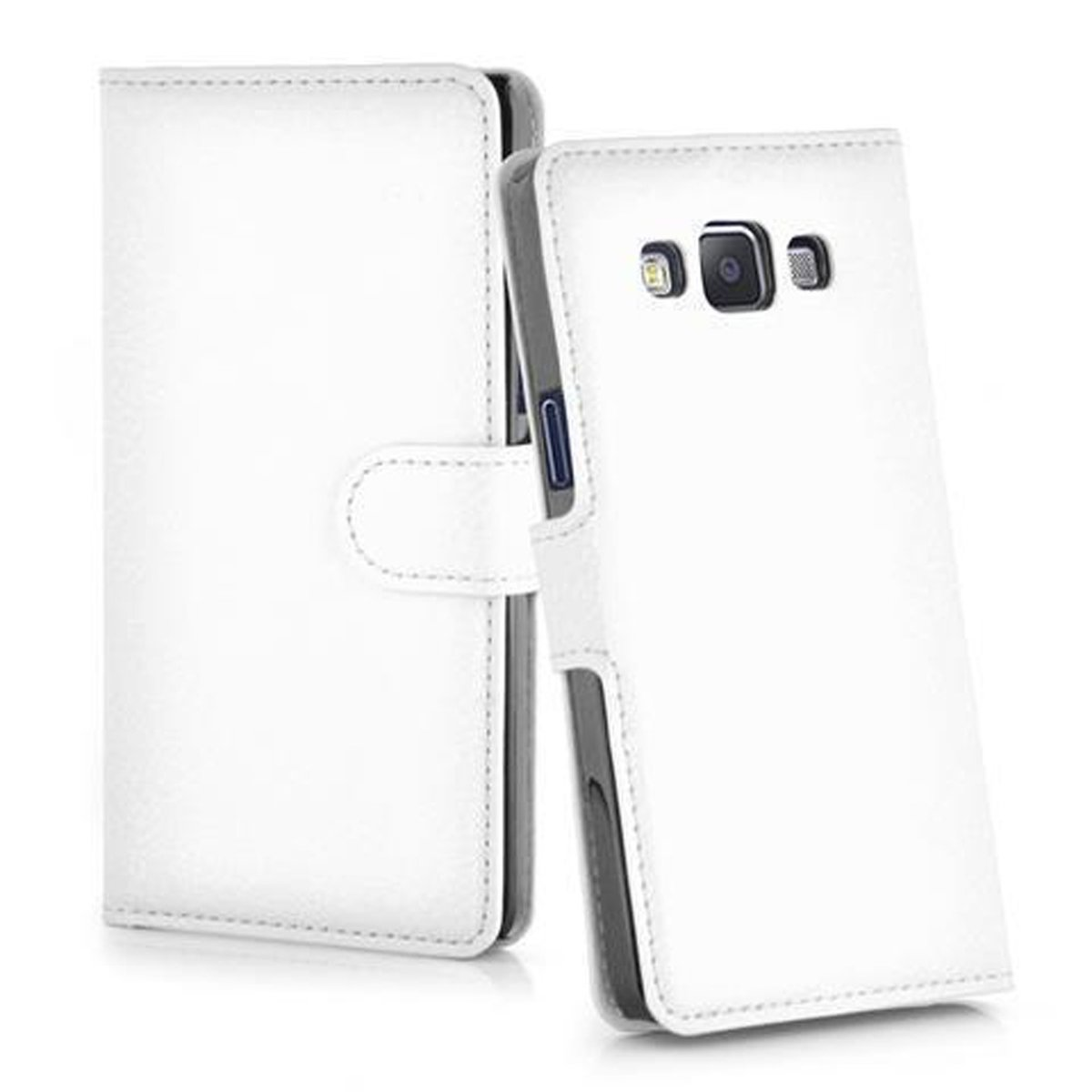 2015, Samsung, CADORABO Galaxy WEIß Book Hülle ARKTIS A7 Standfunktion, Bookcover,