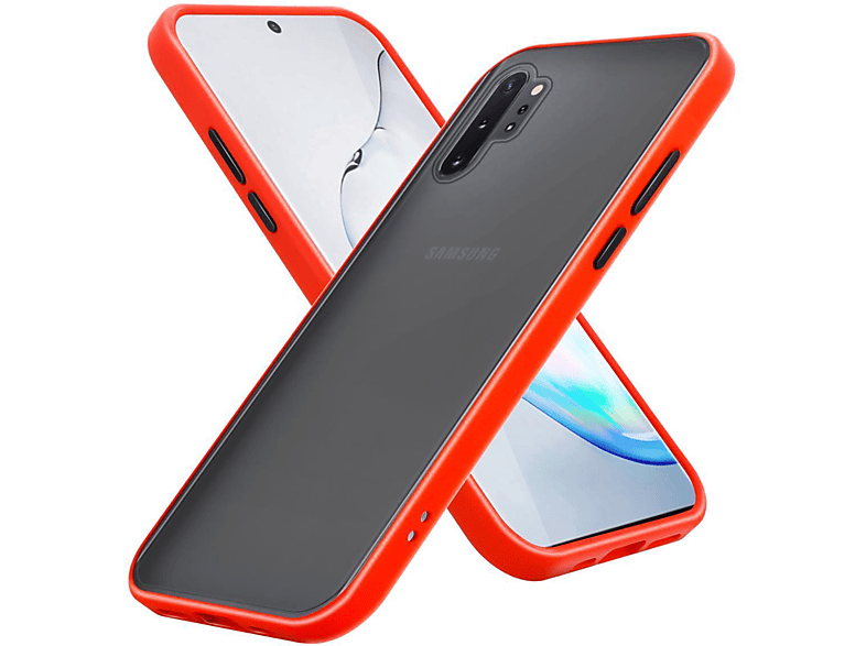 Backcover, und Rot matter Matt NOTE CADORABO Schutzhülle Samsung, Silikon - Galaxy Tasten Hülle Rückseite, TPU Kunststoff 10, Hybrid mit Schwarze Innenseite