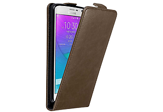 CADORABO Flip Hülle Invis Style, Flip Cover, Samsung, Galaxy NOTE EDGE, KAFFEE BRAUN