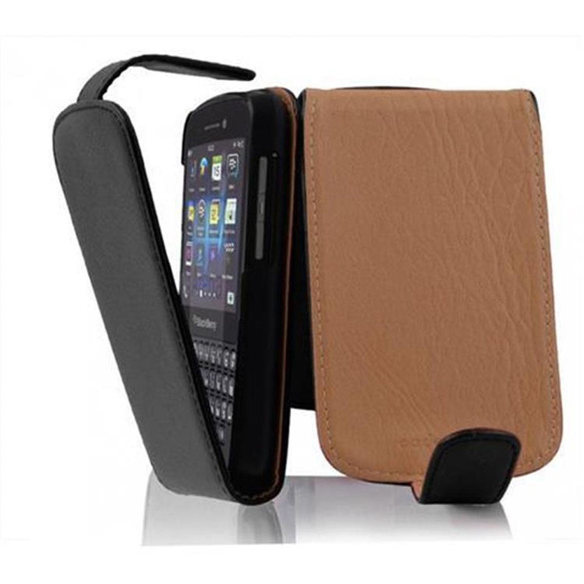 CADORABO Schutzhülle Flip Q10, Flip Style, Cover, im SCHWARZ OXID Blackberry