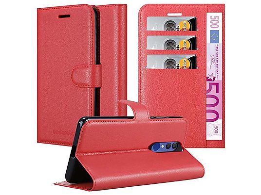 Funda - CADORABO Funda con Función de soporte de cubierta, Compatible con Alcatel 3 2019, ROJO CARMÍN