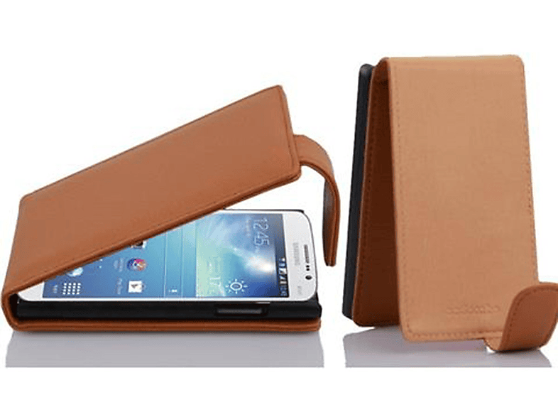 CADORABO Schutzhülle im MEGA Samsung, Galaxy 5.8, Flip BRAUN COGNAC Cover, Flip Style