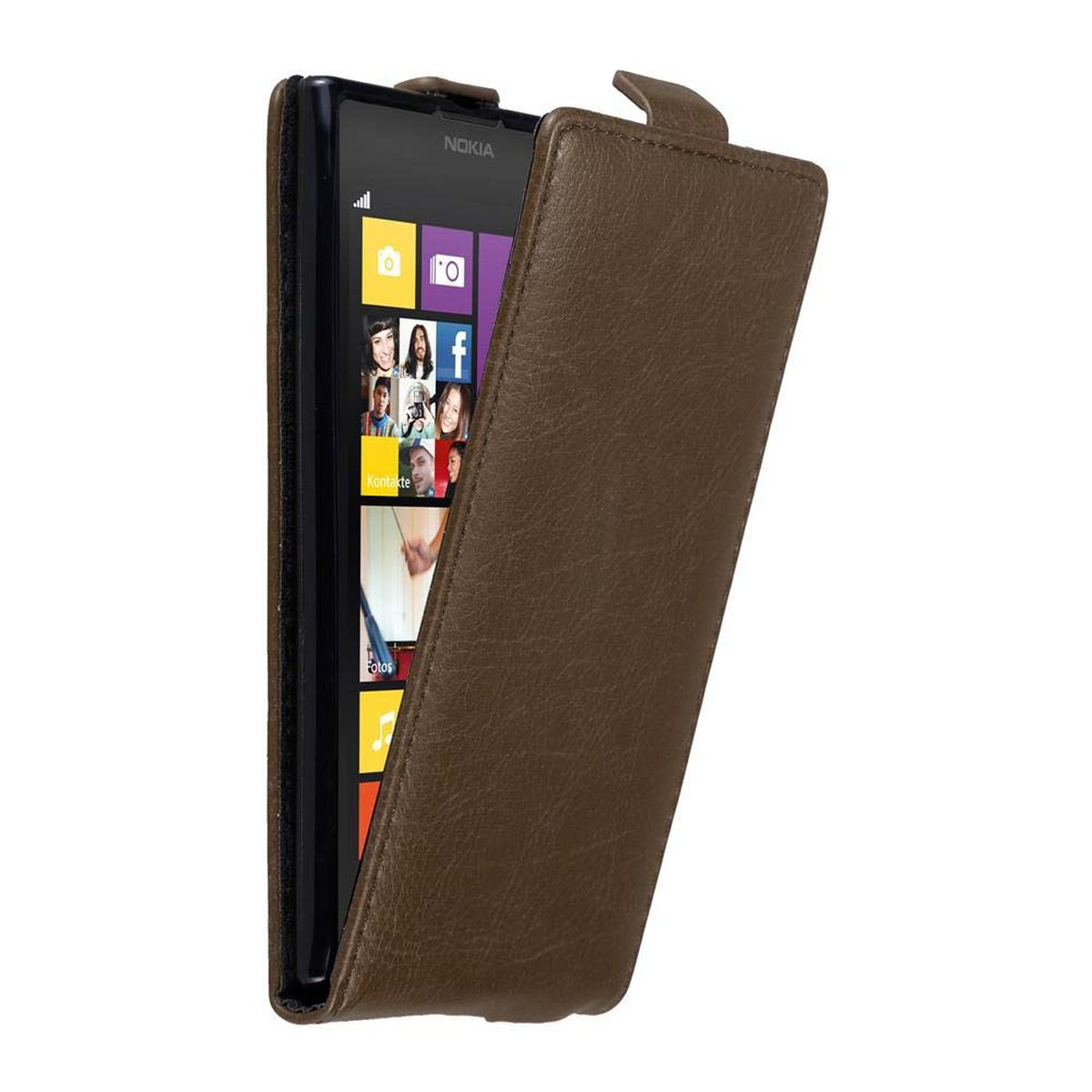 CADORABO Hülle Flip BRAUN KAFFEE Lumia Flip Cover, Nokia, Style, im 1020