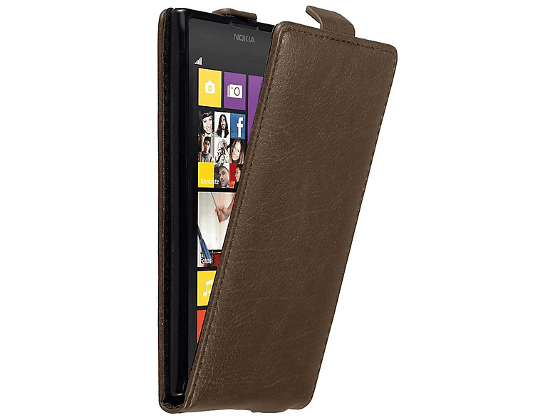 CADORABO Hülle im Flip Flip Cover, KAFFEE Style, 1020, Lumia BRAUN Nokia