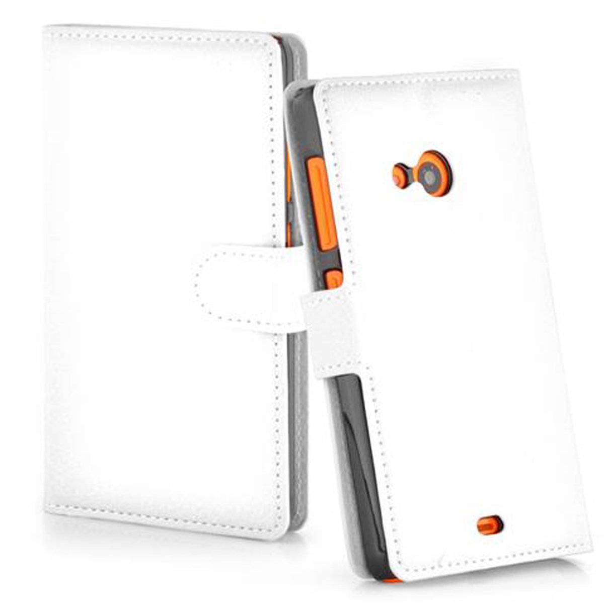 Lumia Hülle Bookcover, Nokia, ARKTIS Book WEIß CADORABO Standfunktion, 535,