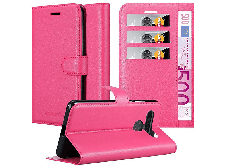 CADORABO Book Hülle Standfunktion, Bookcover, LG, K41S, CHERRY PINK
