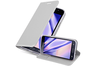 carcasa de móvil Funda libro para Móvil - Carcasa protección resistente de estilo libro;CADORABO, Samsung, Galaxy J3 2016, classy plateado