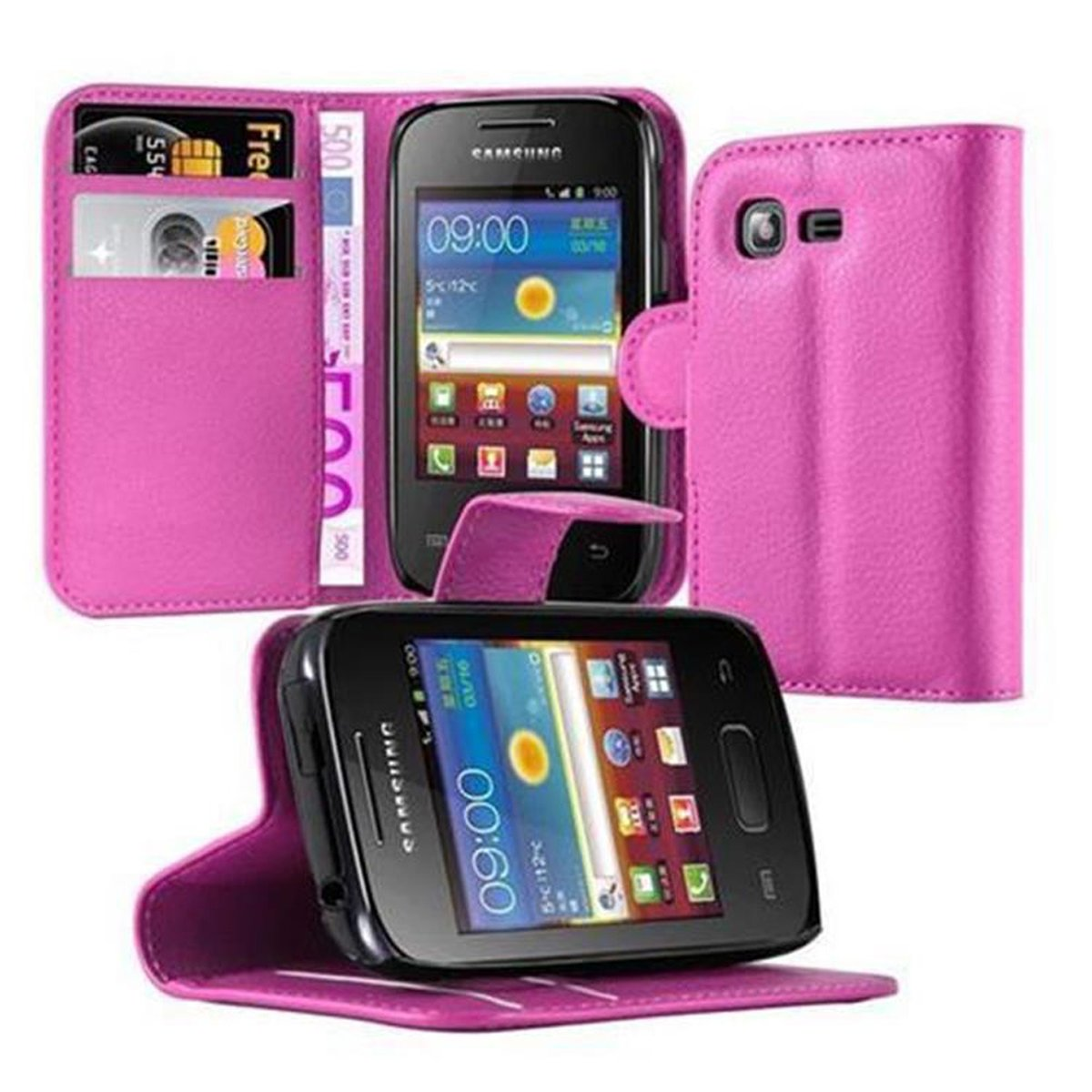 Book CHERRY POCKET Hülle CADORABO 2, PINK Samsung, Standfunktion, Galaxy Bookcover,