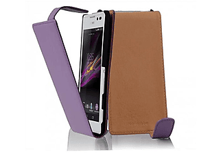 carcasa de móvil Funda flip cover para Móvil - Carcasa protección resistente de estilo Flip;CADORABO, Sony, Xperia C, orquídea violeta