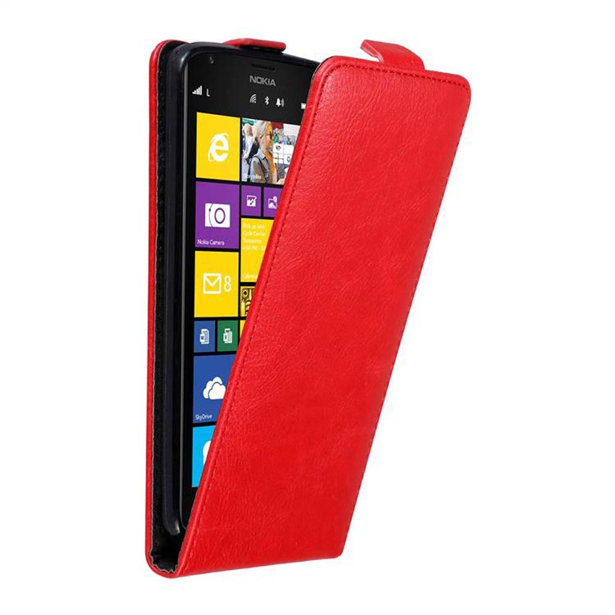 CADORABO Hülle im Flip Flip ROT APFEL 1520, Cover, Nokia, Lumia Style