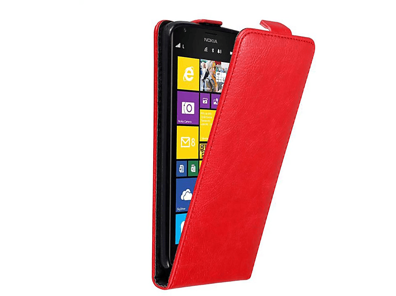 CADORABO Hülle im Flip Style, Flip Cover, Nokia, Lumia 1520, APFEL ROT
