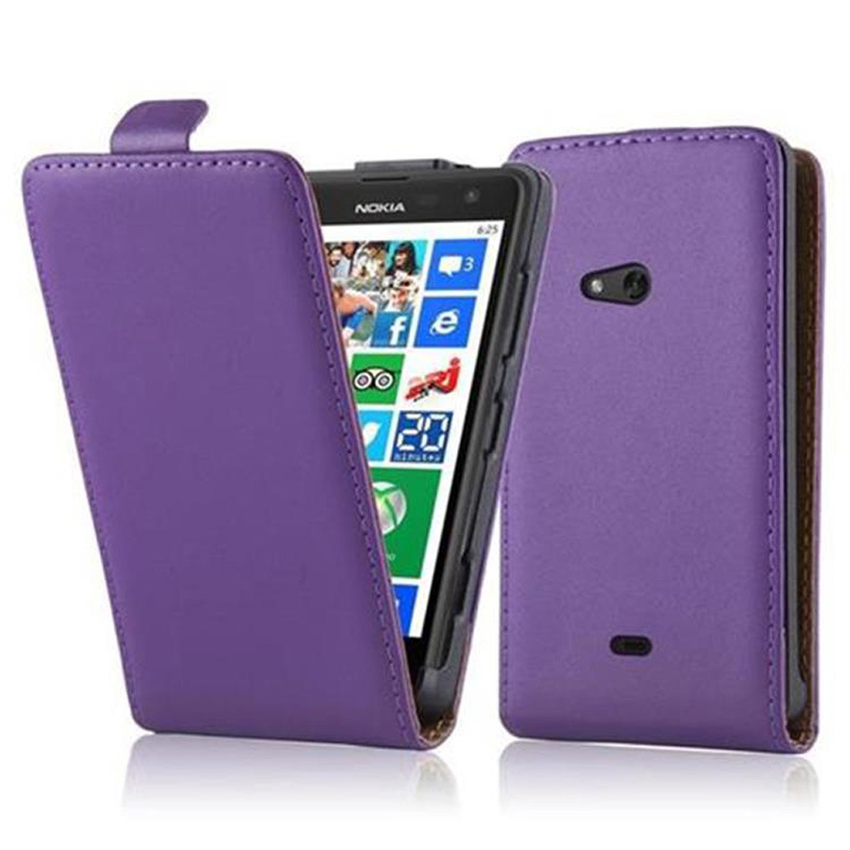CADORABO Handyhülle im FLIEDER VIOLETT 625, Style, Flip Nokia, Flip Lumia Cover
