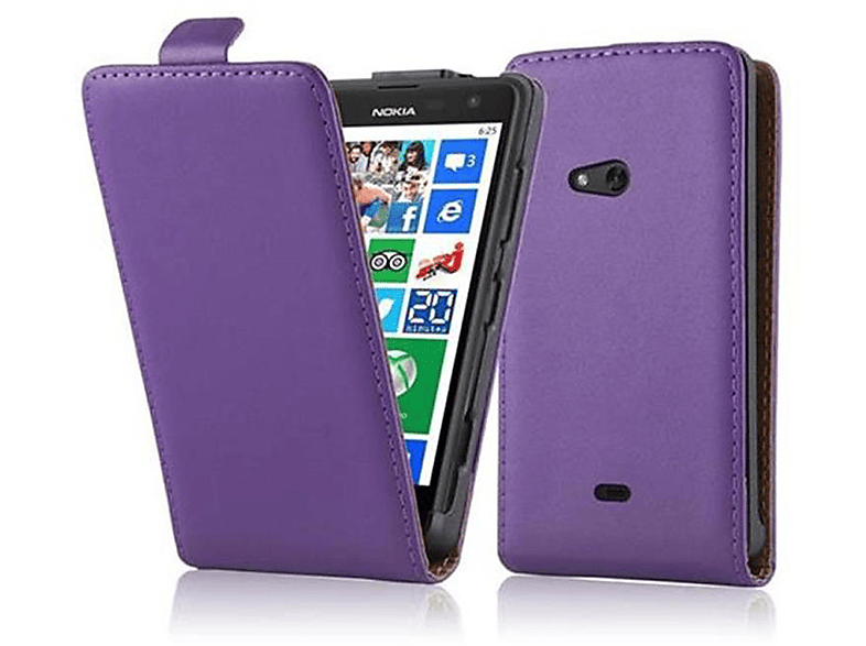 CADORABO Handyhülle im Flip Style, Flip Cover, Nokia, Lumia 625, FLIEDER VIOLETT