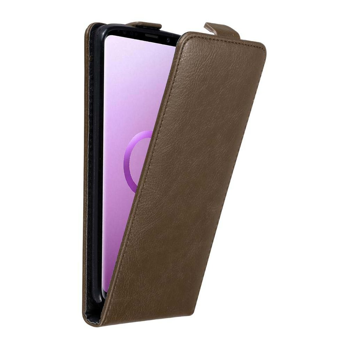 PLUS, BRAUN Flip Galaxy S9 Style, Flip KAFFEE Cover, im CADORABO Hülle Samsung,