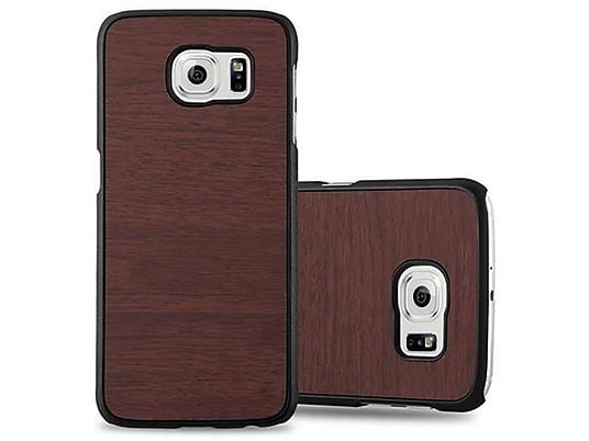 Funda - CADORABO Funda rígido estilo Woody, Compatible con Samsung Galaxy S6, WOODY CAFÉ