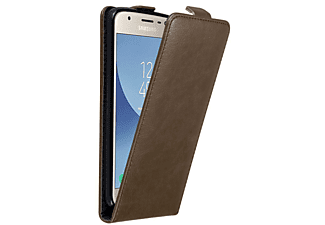 carcasa de móvil Funda flip cover para Móvil - Carcasa protección resistente de estilo Flip;CADORABO, Samsung, Galaxy J3 2017, 80 café