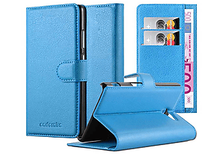 carcasa de móvil  - Funda libro para Móvil - Carcasa protección resistente de estilo libro CADORABO, Sony, Xperia M2, azul pastel