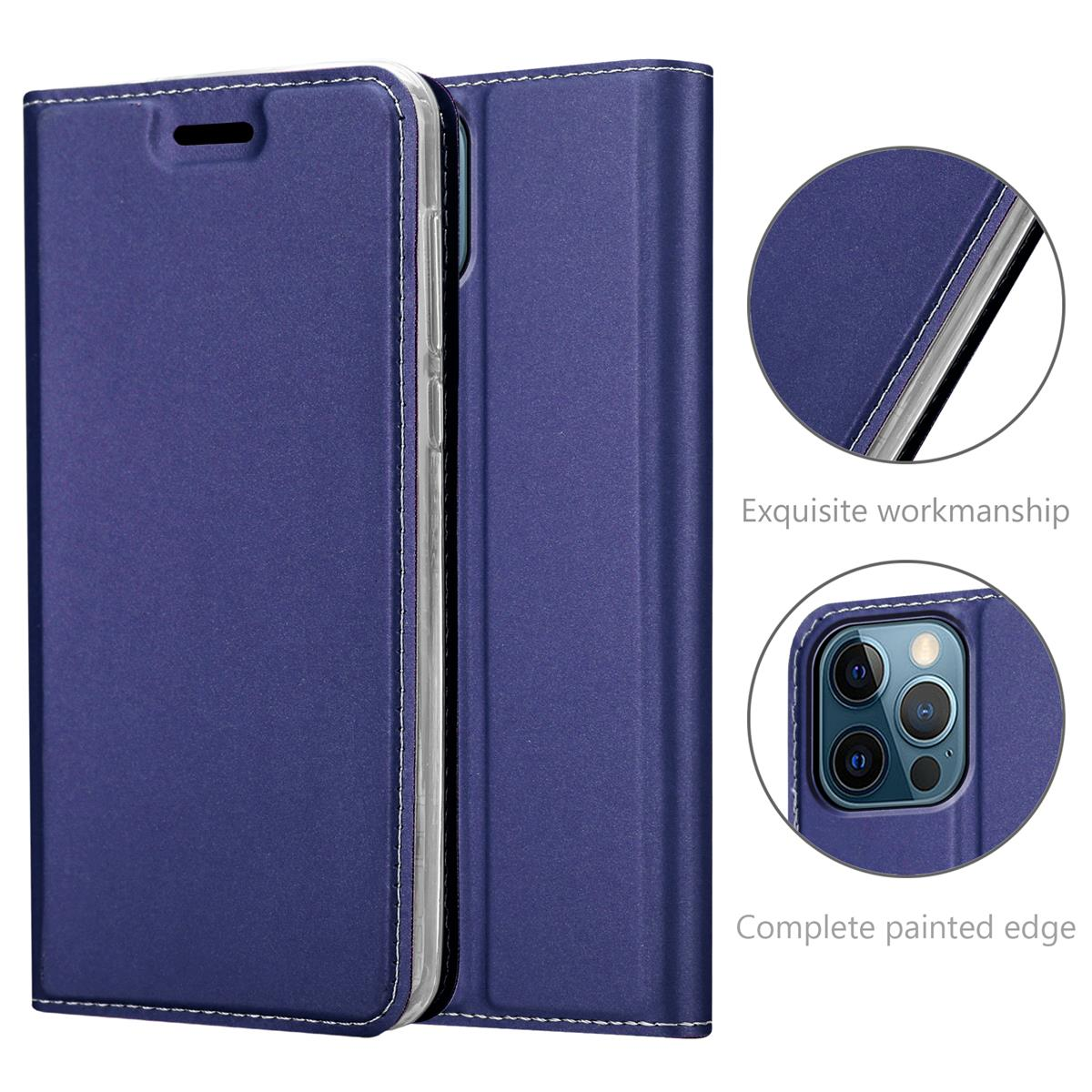 12 CADORABO PRO BLAU Apple, Book MAX, DUNKEL Classy Style, Bookcover, CLASSY Handyhülle iPhone