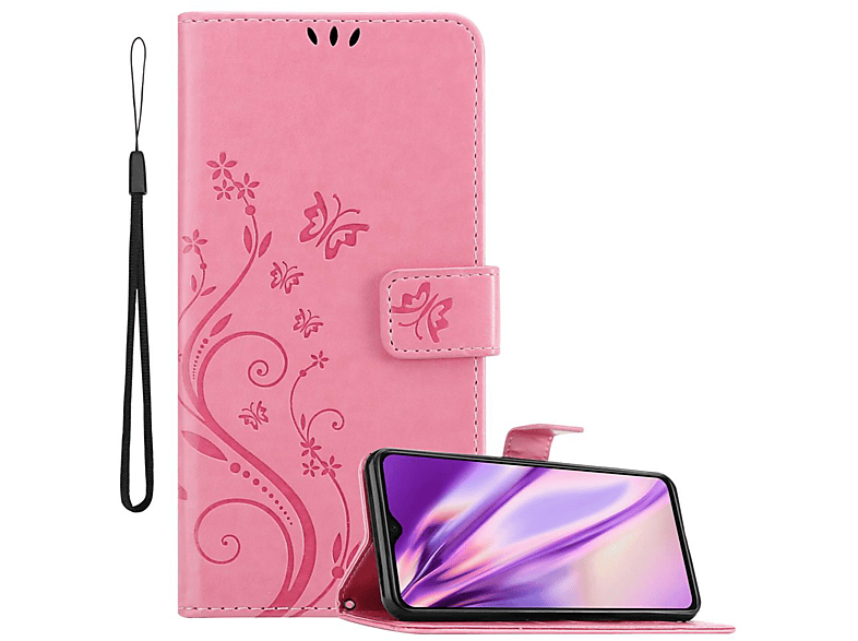 ROSA Bookcover, Xiaomi, Muster NOTE 8 CADORABO Flower FLORAL PRO, Hülle Blumen Case, RedMi