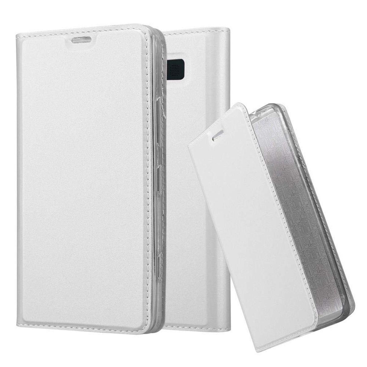 Book SILBER CADORABO Nokia, Handyhülle 950, Lumia CLASSY Style, Classy Bookcover,
