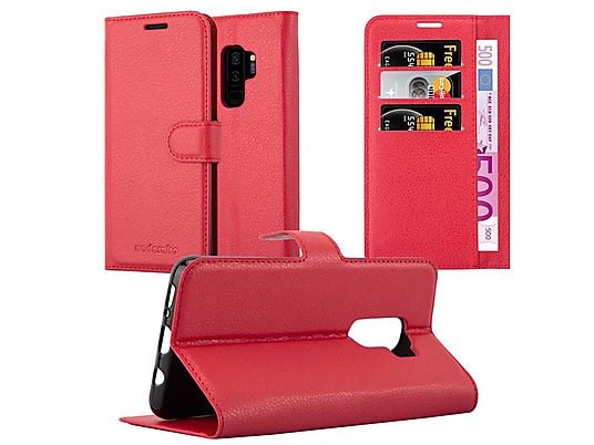 Funda - CADORABO Funda con Función de soporte de cubierta, Compatible con Samsung Galaxy S9 PLUS, ROJO CARMÍN