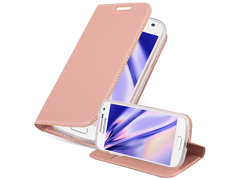S4 Samsung, Galaxy Book GOLD ROSÉ MINI, Classy Style, Bookcover, CADORABO Handyhülle CLASSY
