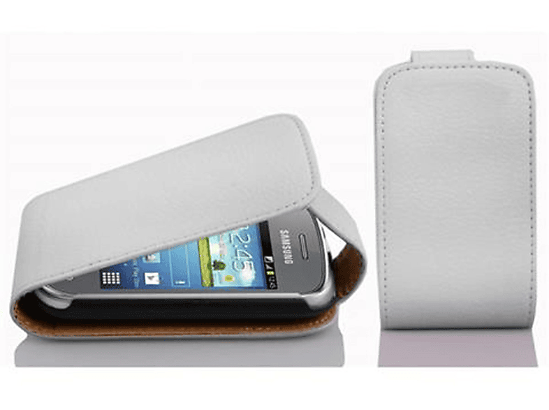 CADORABO Schutzhülle im Flip Flip POCKET WEIß Style, Cover, Galaxy NEO, Samsung, MAGNESIUM