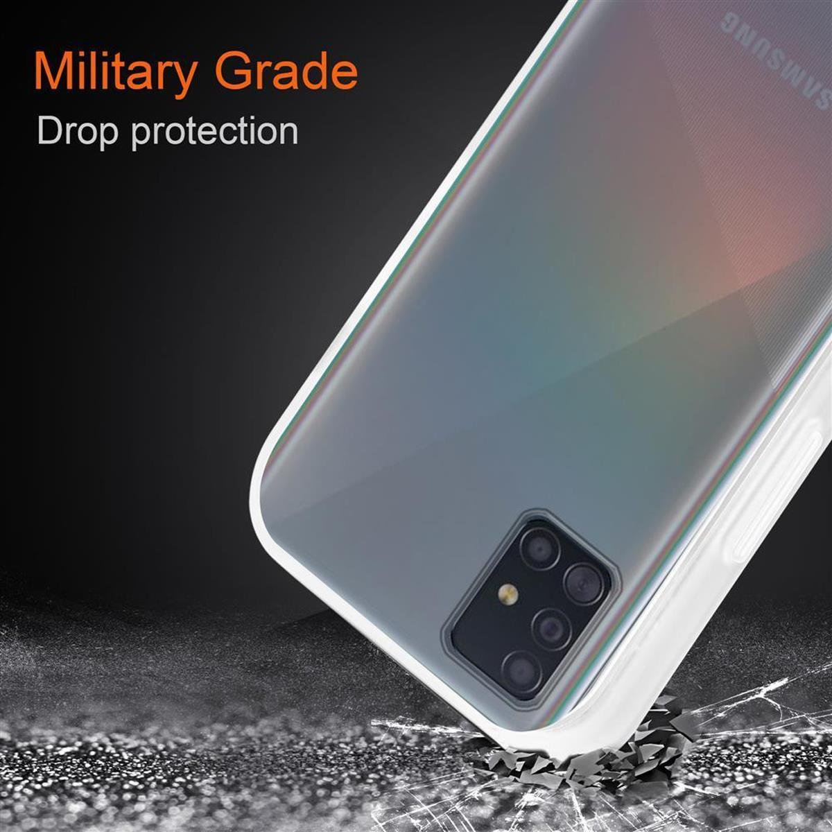 Telefon in einer Hülle, der zu Boden fällt. Beschreibung des militärischen Sturzschutzes.