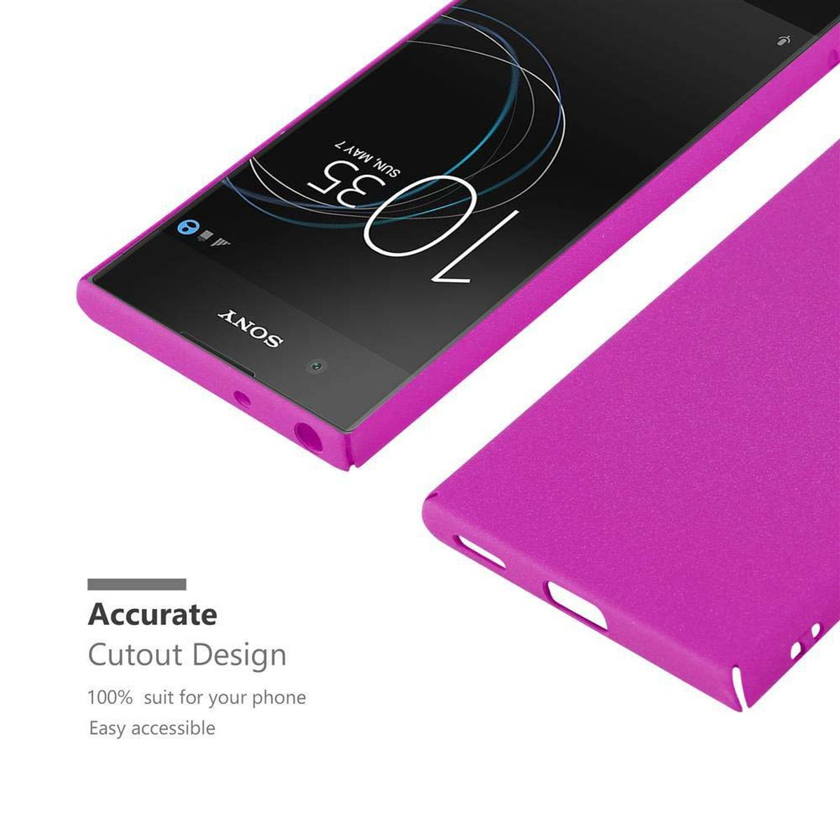 XA1, im PINK FROSTY CADORABO Sony, Hülle Xperia Backcover, Frosty Case Style, Hard