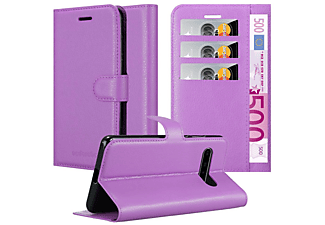 carcasa de móvil  - Funda libro para Móvil - Carcasa protección resistente de estilo libro CADORABO, LG, V60 thinq, violeta de manganeso
