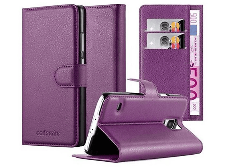 CADORABO Book Hülle Standfunktion, Bookcover, Samsung, Galaxy S5 / S5 NEO, MANGAN VIOLETT