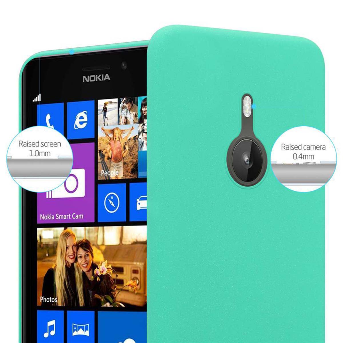 CADORABO Hülle im GRÜN FROSTY Style, Nokia, Frosty Lumia Case Hard 925, Backcover