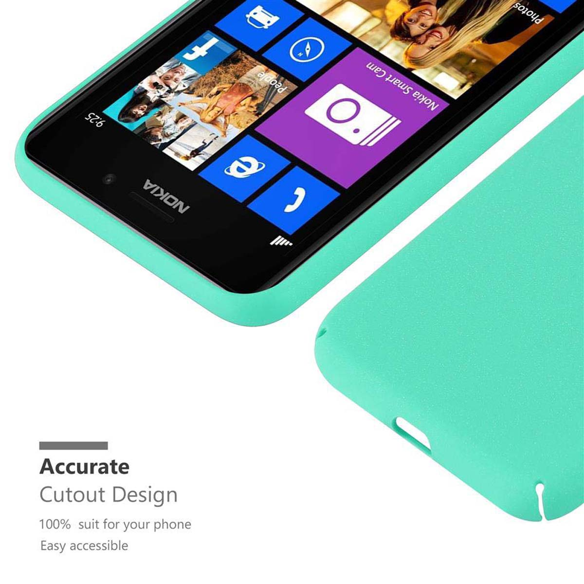 CADORABO Hülle im Hard Case Backcover, Nokia, FROSTY GRÜN 925, Style, Frosty Lumia