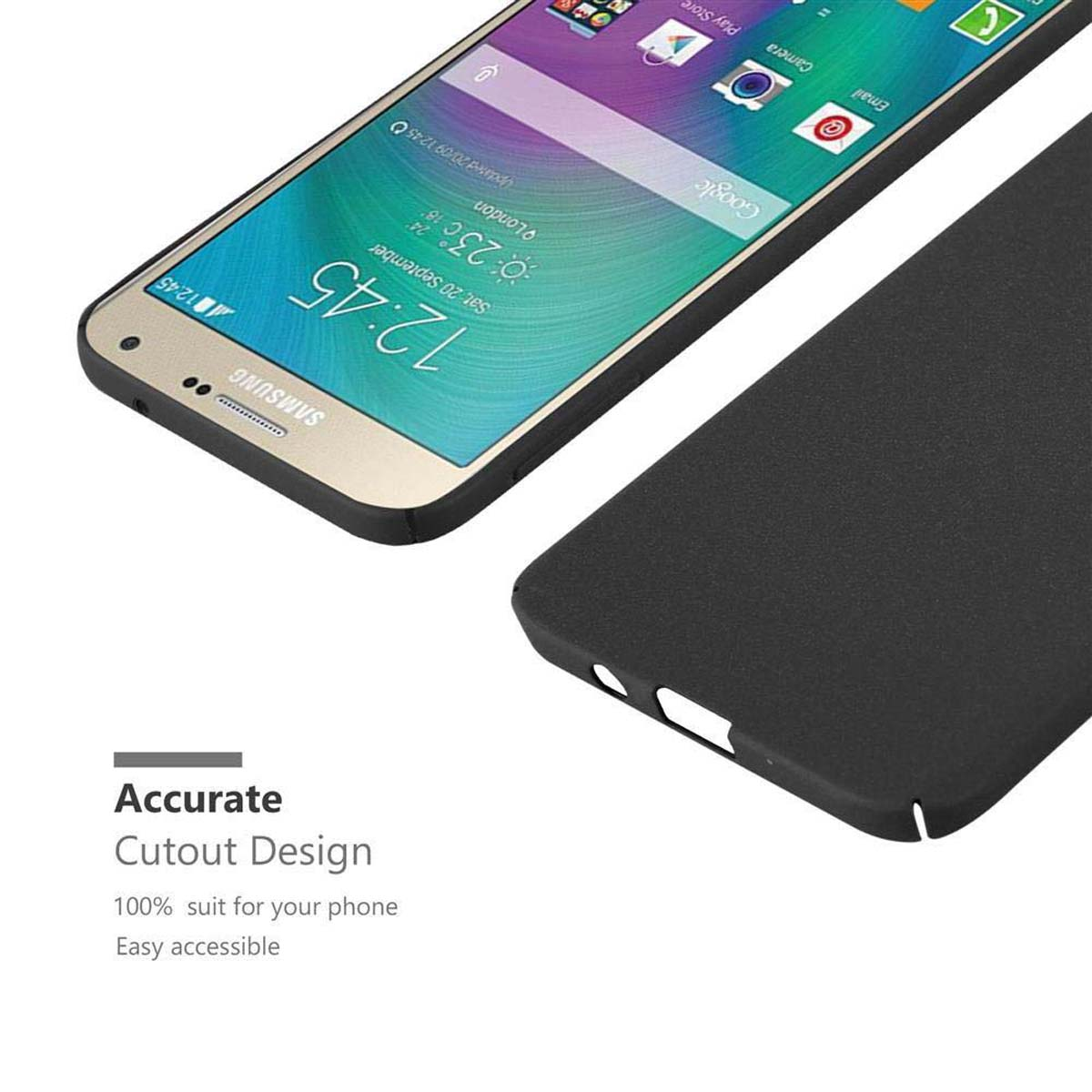 2015, Hülle im Samsung, Style, SCHWARZ Backcover, Hard FROSTY Frosty CADORABO Case Galaxy A7