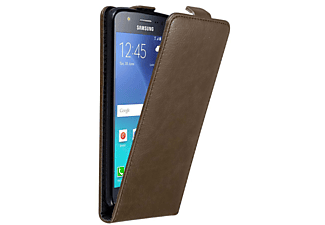 carcasa de móvil Funda flip cover para Móvil - Carcasa protección resistente de estilo Flip;CADORABO, Samsung, Galaxy J5 2015, 80 café