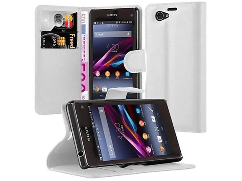 CADORABO Book Hülle Z1 Xperia Bookcover, COMPACT, Standfunktion, Sony, ARKTIS WEIß